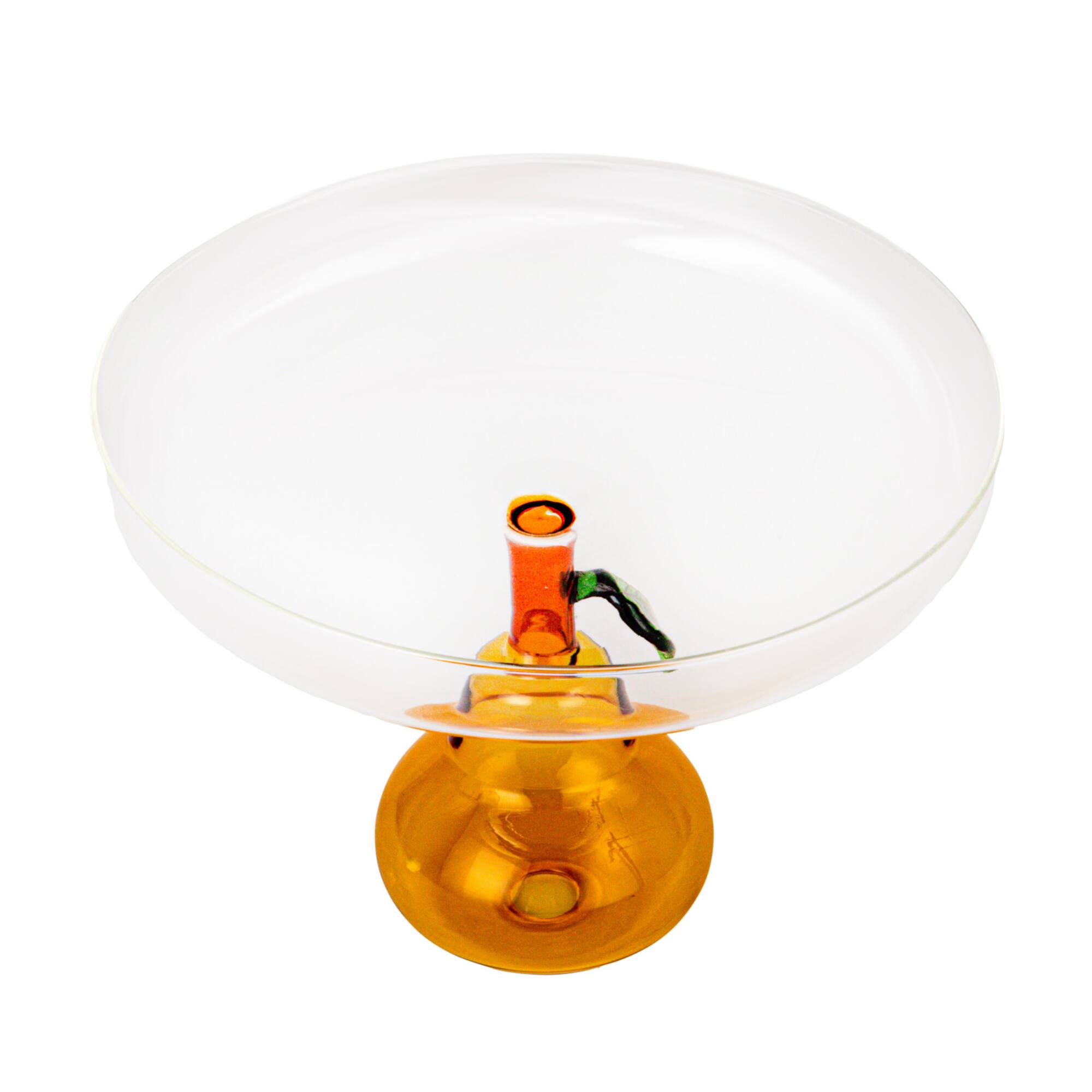 Hello Honey® 7.75" Pear Perfection Glass Food Pedestal